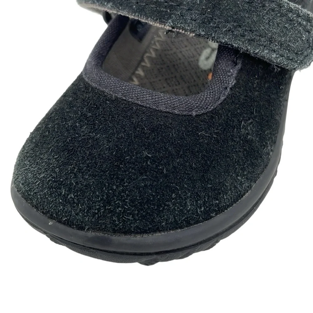 Bogs Shoes Infant 5 Black Leather Suede Wall Ball Hook and Loop Round Toe